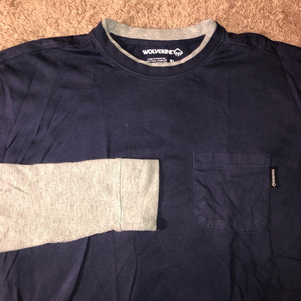 Mens Wolverine Heavy Duty Work Shirt Double Thick Sleeves Warm Fall Winter Wear